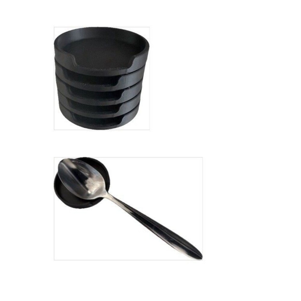 5 Spoon Trays / Kitchen Utensil Trays Cook Without Fear Of Contamination Black